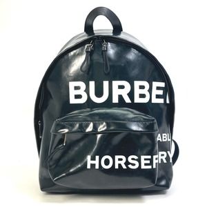 BURBERRY Black Coated Canvas Backpack